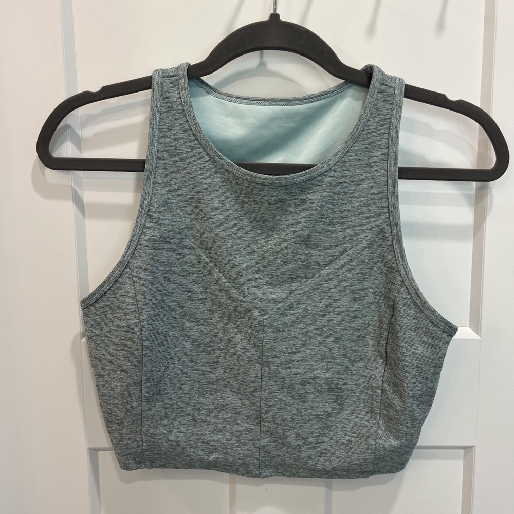 JoyLab Workout Tank‎ Top Cutout Back Size Large Gray Blue Athletic Workout